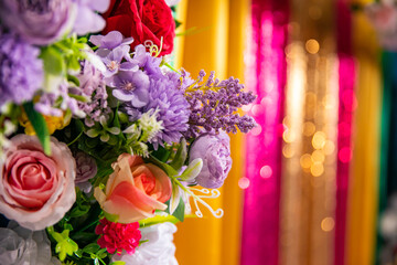 Poster - Indian wedding floral decorations flowers close up