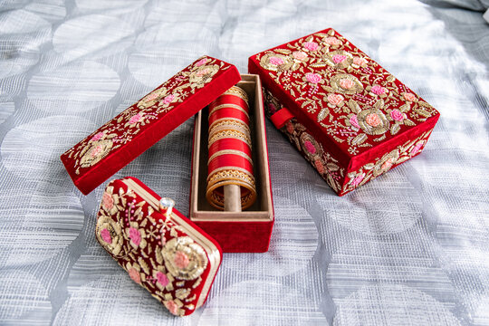 Indian Hindu bride's red wedding bangles