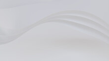 White 3D Undulating Lines Arranged To Create A Light Abstract Background. 3D Render With Copy-space. 