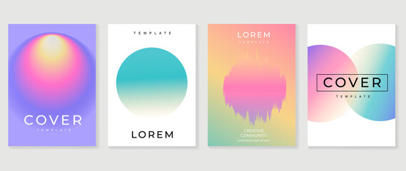 Fluid gradient background vector. Abstract and futuristic style posters with vibrant color, circle shapes and gradient color. Modern wallpaper design for social media, idol poster, banner, flyer.