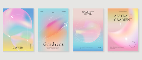 fluid gradient background vector. cute and minimal style posters with colorful, geometric shapes, st