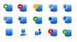 © bakhtiarzein - Database data center technology icon set collection blue isolated