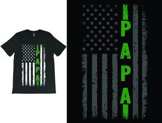 Wall Mural - Thin Green Line Distressed USA Flag T-Shirt Vector Design.