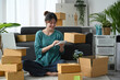 © Prathankarnpap - Startup small business owner working in home office for online seller. Online selling, E-commerce concept