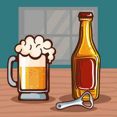 Poster - beer jar and bottle scene