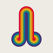 Decorative penis icon in rainbow stripes