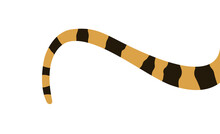 Striped Cat Tail. Tiger Yellow Black Predator Coloring Book