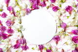 Fototapeta Tulipany - Floral frame made from acacia petals