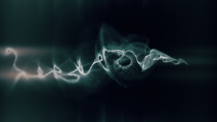 Poster - Futuristic abstract luxurious, premium, colorful and vibrant defocused particles wave pattern flowing motion background