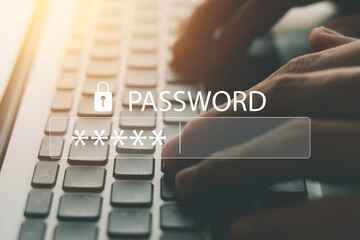 Wall Mural - cybersecurity and cyber network concept, close-up of security and encryption, secure access to user'