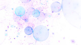 Fototapeta  - Abstract blue bubbles. Fantastic colorful background. Digital fractal art. 3d rendering.