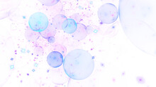 Abstract Blue Bubbles. Fantastic Colorful Background. Digital Fractal Art. 3d Rendering.