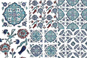 Aufkleber - Abstract tiled turkish pattern for your design