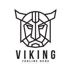 Set monoline viking logo design Vector