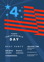 Fourth Of July Independence Day  Party Poster Flyer Social Media Post Design