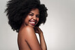 © kegfire - Happy black model touching face