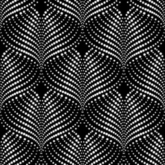 Wall Mural - Vector seamless texture. Modern geometric background with abstract dotted shapes.