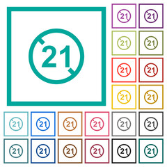 Sticker - Not allowed under 21 flat color icons with quadrant frames