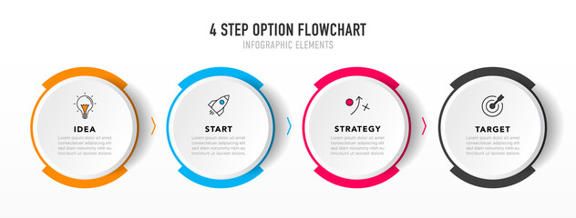 Poster - Timeline infographic design with 4 options or steps. Infographics for business concept. Can be used for presentations workflow layout, banner, process, diagram, flow chart, info graph, annual report.