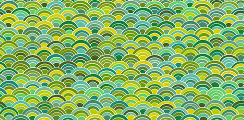 Papier Peint - Traditional japanese seigaiha ocean waves. Seamless Pattern for your design