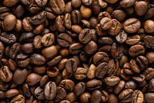 Background Of Roasted Coffee Beans With Pleasant Aroma
