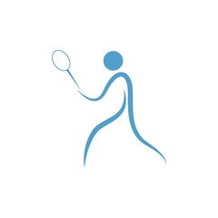 Wall Mural - Playing badminton icon design illustration template