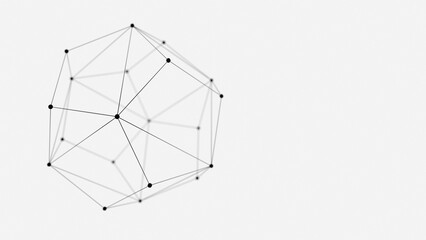 A Web site header or banner design global network connection that connects an abstract polygon background with dots and lines. Digital technology with flexus background and space for text space