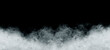 Leinwandbild Motiv Abstract white smoke isolated on black background for your logo wallpaper or web banner.