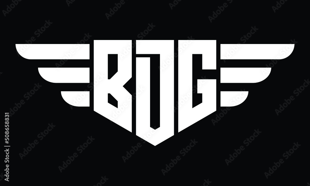 BDG three letter logo, creative wings shape logo design vector template ...