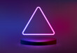 © Phantip - Abstract modern 3d cylinder podium with neon light. Product display presentation, show cosmetic product. Background vector geometric 3d studio room concept.