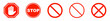 Red STOP sign. Set of prohibition sign.Stop symbol. Vector Stop hand sign