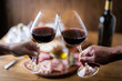 © ahirao - italian antipasto plate with glass of red wine