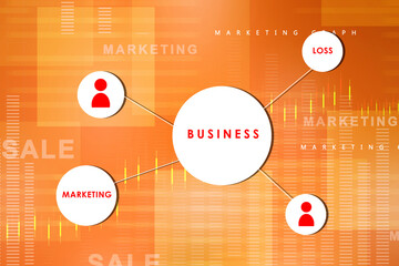 Wall Mural - 2D Digital Abstract Business Networking background