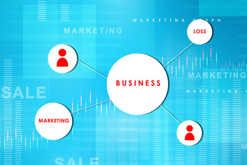 Wall Mural - 2D Digital Abstract Business Networking background