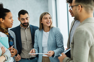 Wall Mural - young business people meeting office portrait woman businesswoman teamwork group success corporate colleague partnership together startup creative start up smart intelligent african american