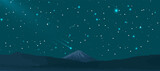 Fototapeta Desenie - Night sky background with stars and mountains