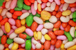 Close up view of colorful fennel seeds candy