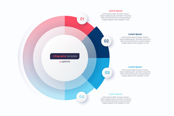 Wall Mural - Four option circle infographic design template. Vector illustration