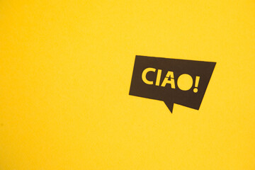 Wall Mural - Ciao in speech black bubble.