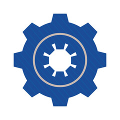 Sticker - blue gear machine