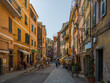 Vernazza village main street shops, Cinque Terre, Italy