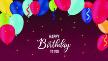 Colorful Balloons Background Happy Birthday Card Design