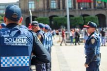 Policias De Ciudad De México En El Zócalo 