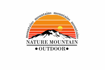 Sticker - Nature mountain outdoor retro vintage landscape design