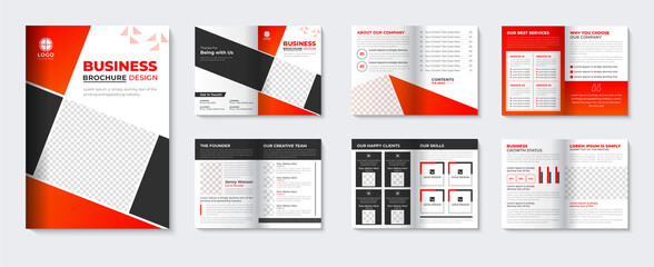 Simple corporate brochure template layout and booklet company profile cover page design with  online catalogue for business agency