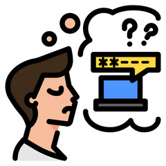 Sticker - password line icon