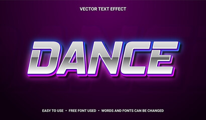 Wall Mural - Dance Editable Vector Text Effect