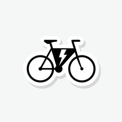 Wall Mural - Electric bicycle icon sticker sign for mobile concept and web design