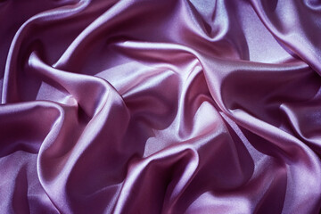 Wall Mural - Purple pink silk satin. Shiny fabric. Wavy folds. Beautiful lilac background with space for design. Valenika, Valentine's Day, Mother's Day, wedding.
