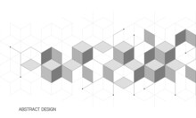 The Graphic Design Element And Abstract Geometric Background With Isometric Vector Blocks